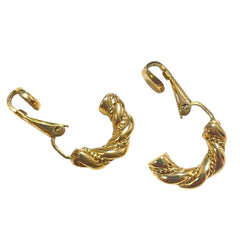 Vintage Christian Dior Gold-Tone Chain Shape Clip-On Earrings, Chr. Dior GERMANY, Designer Jewelry Gift 080917ys4