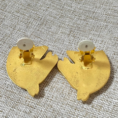 Vintage HERMES gold tone horse earrings. Fun and unique jewel piece from Bijouterie Fantaisie collection. 060521ac3