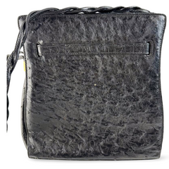 Vintage BALLY genuine ostrich leather kelly ado sport style shoulder bag purse with gold tone hardware and twisted straps. 061024y1