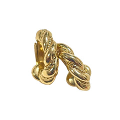 Vintage Christian Dior Gold-Tone Chain Shape Clip-On Earrings, Chr. Dior GERMANY, Designer Jewelry Gift 080917ys4