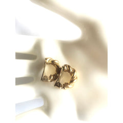 Vintage Christian Dior Gold-Tone Chain Shape Clip-On Earrings, Chr. Dior GERMANY, Designer Jewelry Gift 080917ys4