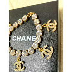 Vintage Chanel bracelet with crystal and CC charms. Must have gorgeous jewelry piece. 0407131