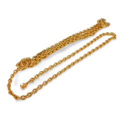 Vintage CHANEL gold chain belt with triple layer chains and two large matelasse CC mark charms at sides. Gorgeous belt. 95cm. 070527ac2