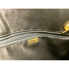Vintage BALLY Black Quilted Lambskin Leather Shoulder Tote Bag Gold Logo Charms Chain Straps 080819ys3