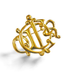 Vintage Christian Dior gold tone detailed design logo brooch. Great vintage gift. 060312ac5