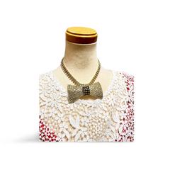 Vintage Celine golden choker necklace with crystals and big bow top. Fabolous choker necklace. Must have gorgeous jewelry piece. 061112ac2