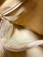 Vintage CHANEL brown beige caviar leather chain tote bag, shoulder purse with CC stitch marks. Classic and daily use bag. 070429re