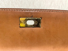 Vintage Celine cream beige triomphe macadam pattern handbag with brown leather trimmings. Classic purse from 90s Celine. 071104ac2