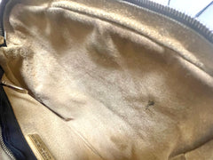 Vintage Bottega Veneta intrecciato navy and green woven lamb leather shoulder bag. 070203ys1