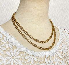 MINT 1990s Vintage Christian Dior Gold Tone Long Chain Necklace with CD Charm Chains | Authentic Dior Jewelry | 051220yanecklace. 051220ya