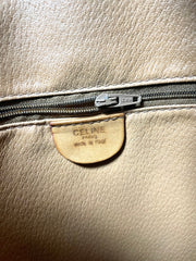 Vintage Celine hobo bucket shoulder bag in classic brown triomphe pattern with leather straps. 070218ys8