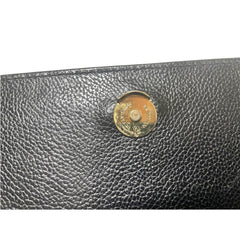 Vintage Burberry genuine black leather handbag with golden logo motif and Nova check linings. Can be shoulder bag. 081005ys1