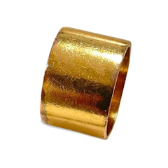 Vintage CHANEL gold tone thick type ring with white crystal CC mark. 060528k1m