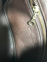 80's Vintage COACH dark brown leather handbag, purse. Made in USA Classic unisex purse. 060820r1