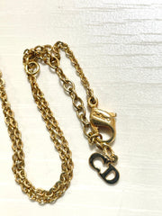 Vintage Christian Dior heart top necklace with rhinestone crystals. Gorgeous jewelry. 070218ys6