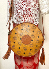 1990s Vintage MCM Suzy Wong Round Shoulder Bag — Brown Monogram — Designed by Michael Cromer 071113y1