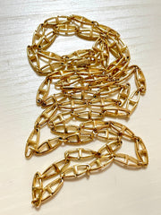 MINT 1990s Vintage Christian Dior Gold Tone Long Chain Necklace with CD Charm Chains | Authentic Dior Jewelry | 051220yanecklace. 051220ya