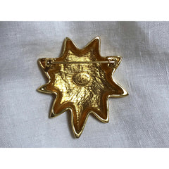 Vintage Christian Lacroix golden start shape brooch, hat pin, jacket pin. Perfect jewelry. 060516re3