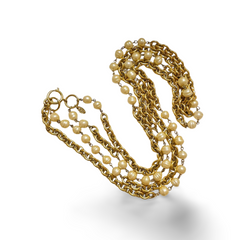 Vintage CHANEL double chain necklace with round faux pearls. Classic and Gorgeous masterpiece for the rest of your life. 060820ac3