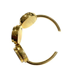 1990s. Vintage Mulberry Gold-Tone Bangle with Red, Brown Marble & Shell Charms, Made in Italy. 080917ys2