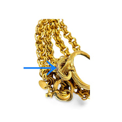 Vintage CHANEL nice and heavy chain necklace with round twisted CC and mirror pendant top. Best gift idea. 051125ya1