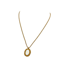 Vintage Christian Dior oval shape pendant top necklace with CD logo. Edwardian design jewelry. Perfect gift. 060402ac4