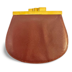 Vintage Cartier wine leather coin case purse with gold tone kiss lock closure. must de Cartier. Unisex. 070909y1