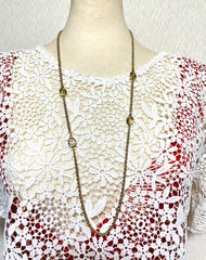 Vintage Christian Dior golden chain necklace with CD charms. Perfect Dior vintage jewelry gift. 050803y1