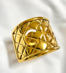 Vintage Chanel cutout logo bangle with matelasse design. Must have gorgeous jewelry. 050820ac1