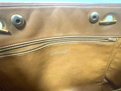 Vintage CHANEL Brown Quilted Leather Classic Tote Bag | 1980s Chain Shoulder Bag with CC Charm | Daily Use CHANEL bag | 071225re1