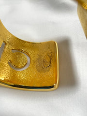 Vintage Chanel cutout logo bangle with matelasse design. Must have gorgeous jewelry. 050820ac1