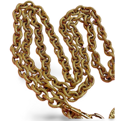 Vintage CHANEL heavy chain necklace with large and small woven design CC mark pendant top. Gorgeous masterpiece jewelry. 070107ac2