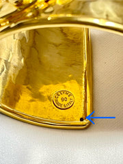 Vintage Celine thick cuff link bangle/ bracelet with space, sunburst, star motif design. One-of-a-kind Celine jewelry. 070204ac4