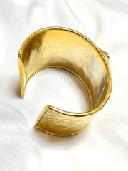 Vintage Celine thick cuff link bangle/ bracelet with space, sunburst, star motif design. One-of-a-kind Celine jewelry. 070204ac4