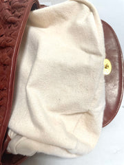 Vintage Bottega Veneta brown intrecciato, woven lambskin handbag with shoulder strap. 071004y1