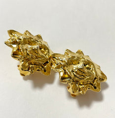 Vintage HERMES gold tone smiley sunshine face earrings. Fun and unique jewel piece from Bijouterie Fantaisie collection. 050903ya1