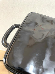 Vintage CHANEL Black Patent Enamel Vanity Bag — Lunchbox Shape Shoulder Bag with Large CC Stitch Motif — 080116re1
