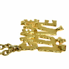 Vintage Moschino golden chain necklace with Give Me Love pendant top. Must have classic jewelry piece. 060914y1