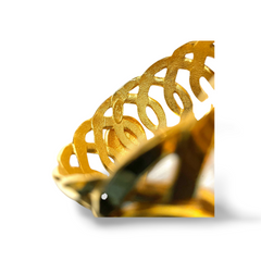 Vintage Chanel golden nice and heavy bangle with sunburst CC mark motif. Must have gorgeous jewelry. 051212ac1
