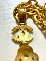 MINT. Vintage Chanel thick chain statement necklace with knot and CC mark pendant top and bells. Gorgeous masterpiece. 061224ac3