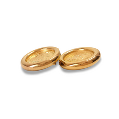 Vintage CHANEL golden round earrings with mademoiselle face and logo. Gorgeous jewlery. 061029ac1
