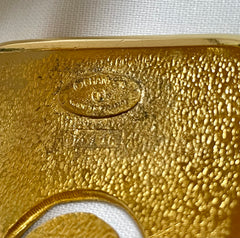 Vintage Chanel cutout logo bangle with matelasse design. Must have gorgeous jewelry. 050820ac1