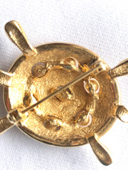 Vintage Christian Dior golden turtle pin brooch. Can be used for scarf, hat, shawl, jacket, and anything you can think of. 050323re7