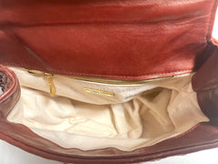 Vintage Bottega Veneta brown intrecciato, woven lambskin handbag with shoulder strap. 071004y1