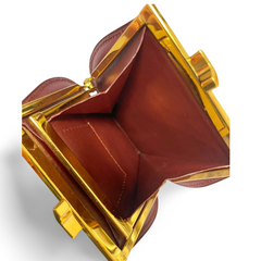 Vintage Cartier wine leather coin case purse with gold tone kiss lock closure. must de Cartier. Unisex. 070909y1
