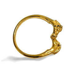 Vintage Hermes golden double horse head design bangle, bracelet. Beautiful classic jewelry from Hermes. 060220m