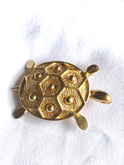 Vintage Christian Dior golden turtle pin brooch. Can be used for scarf, hat, shawl, jacket, and anything you can think of. 050323re7