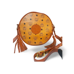 1990s Vintage MCM Suzy Wong Round Shoulder Bag — Brown Monogram — Designed by Michael Cromer 071113y1