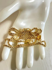 Vintage Christian Dior golden chain necklace with CD charms. Perfect Dior vintage jewelry gift. 050803y1
