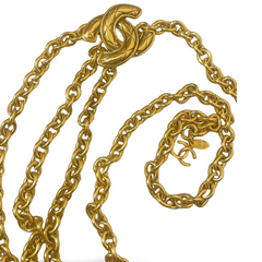 Vintage CHANEL gold chain belt with triple layer chains and two large matelasse CC mark charms at sides. Gorgeous belt. 95cm. 070527ac2